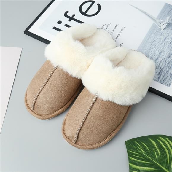 Faux Suede Center Seam Slippers - Picture 8 of 16